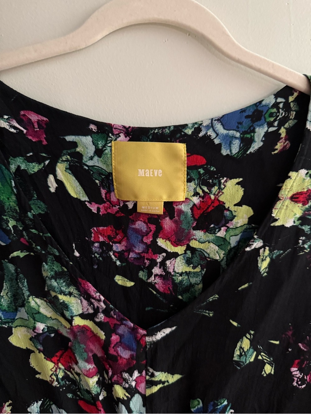 Anthropologie Maeve Black Floral Petal Palette Tunic Dress - Picture 3 of 4
